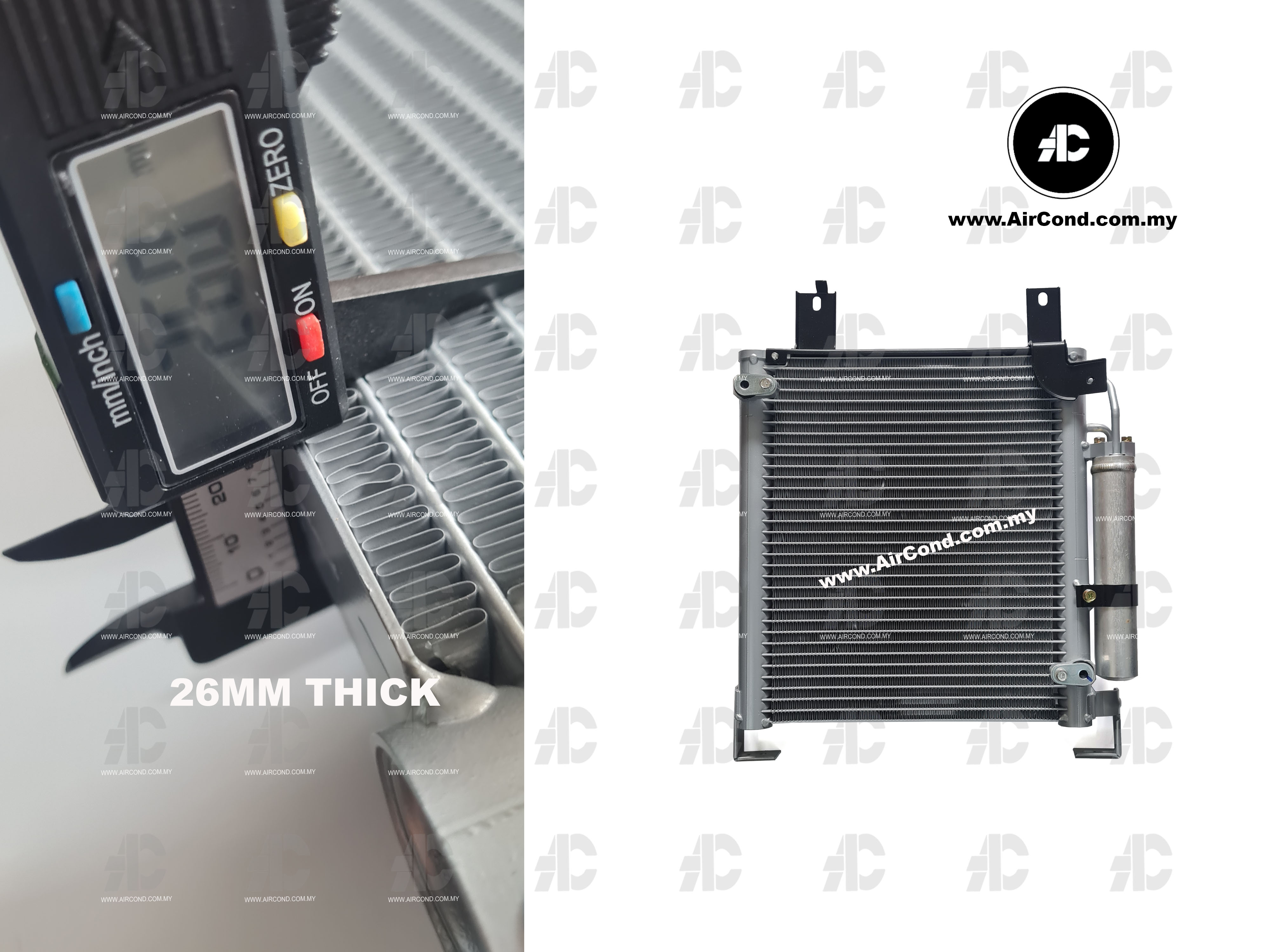 SPARE PART AIRCON KERETA CONDENSER PERODUA KELISA / KENARI. Kami